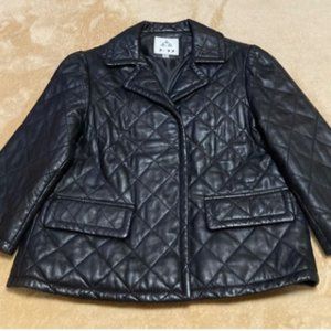 S Japanese Soft Vintage Lambskin Quilted Short Jacket